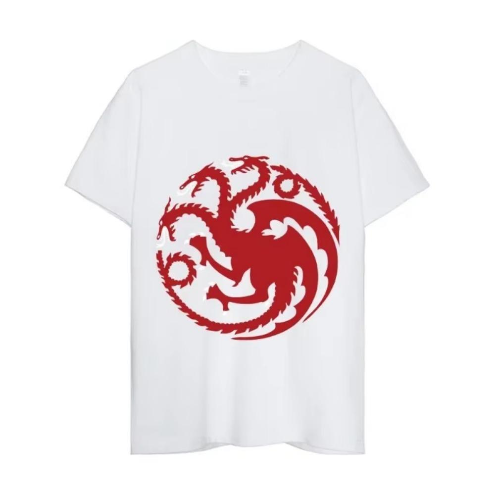 House of the Dragons T Shirt Men Couple Combination Clothes Short Sleeve Collar Fashion Woman Cotton