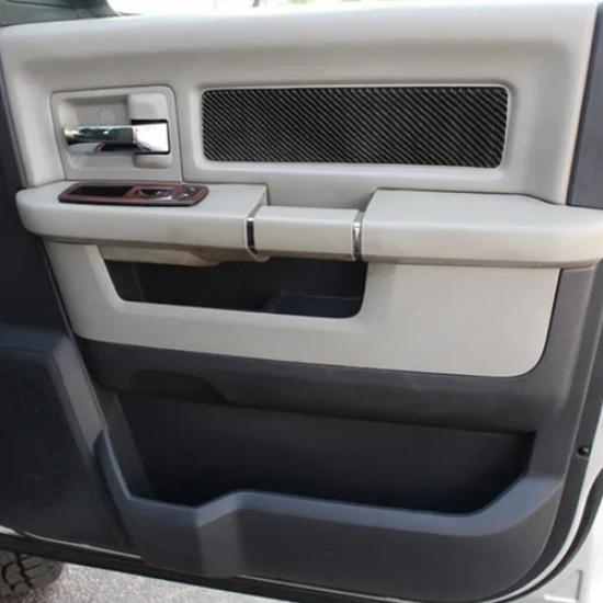 Carbon Fiber Inner Door Panel Trim Cover For Dodge RAM 1500 Crew Cab 2010-2012