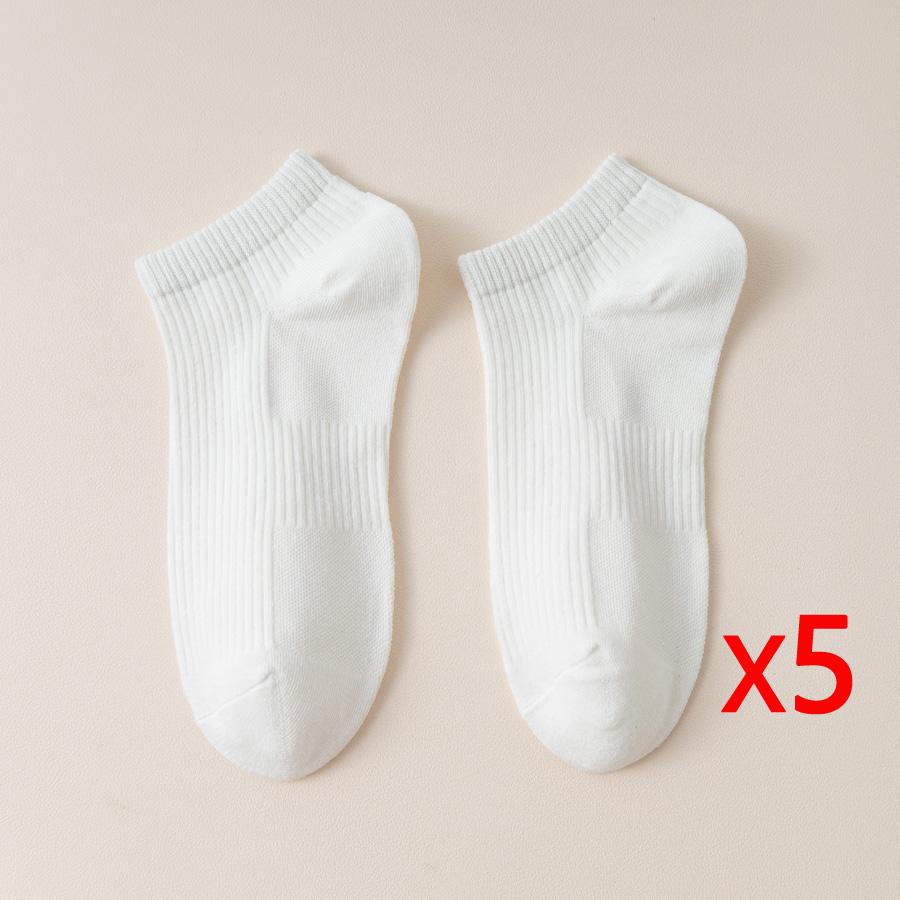5Pairs Women's Low Tube Cotton Socks Candy Colored Summer Breathable Boat Socks Delicate Soft Comfortable Solid Versatile Sock
