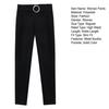 Women Casual Trousers High Waist Suit Pants Metal Buckle Pockets Solid Color Slim Fit