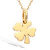 [N4043] - Gold Plated '4 Leaf Clover' Pendant - 10 Mm