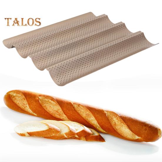 Форма для багета, антипригарная волнистая форма для багета, перфорированный противень для выпечки багета из итальянского хлеба на закваске