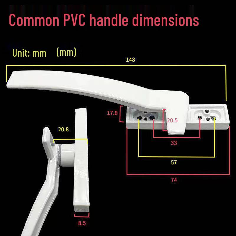 Утолщенные поворотно-откидные двери и окна из ПВХ, ручка в форме цифры семь с замком