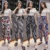 2025 Summer Ice Silk Cuffed Lantern Pants: Loose, Thin, Printed Women's Cropped Pants