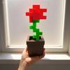 Пиксельное украшение-роза, уникальное 3D-печатное цветочное украшение, пластиковые изделия-цветы, подходящие для прикроватных столиков, столов, мебельных украшений