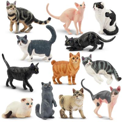 EYSCOTA CAT Фигурка животного Пластиковый набор животных для детей Набор, 12 штук