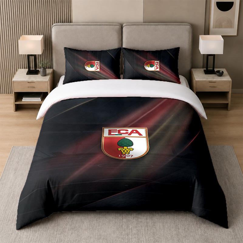 3Pcs Bedding SetFC Augsburg FC Soft Bed Sheet and Two Pillowcases Home Bedroom Decor