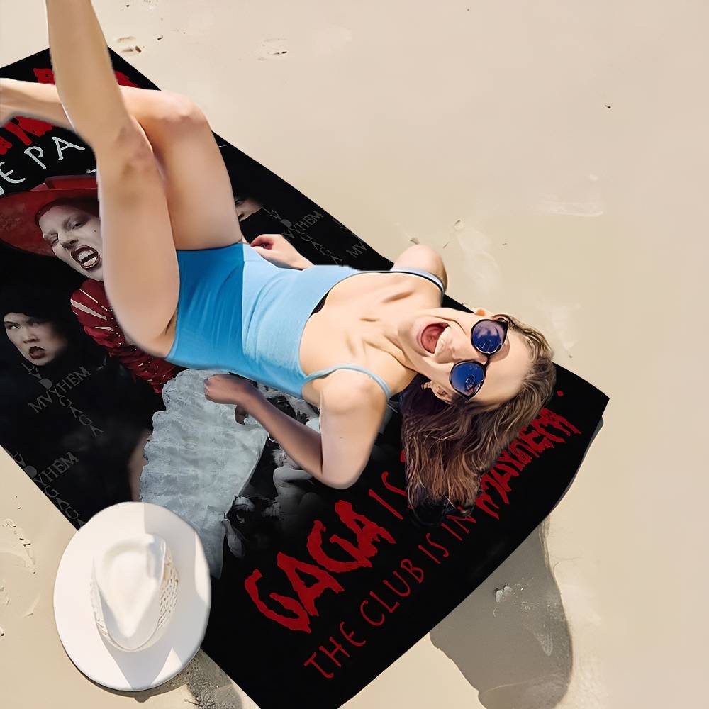 Полотенце для пляжа L-Lady Gaga Mayhem для детей, Банное полотенце, Полотенце для бассейна, Подарок на отпуск, Полотенце для пикника, Подарок на вечеринку