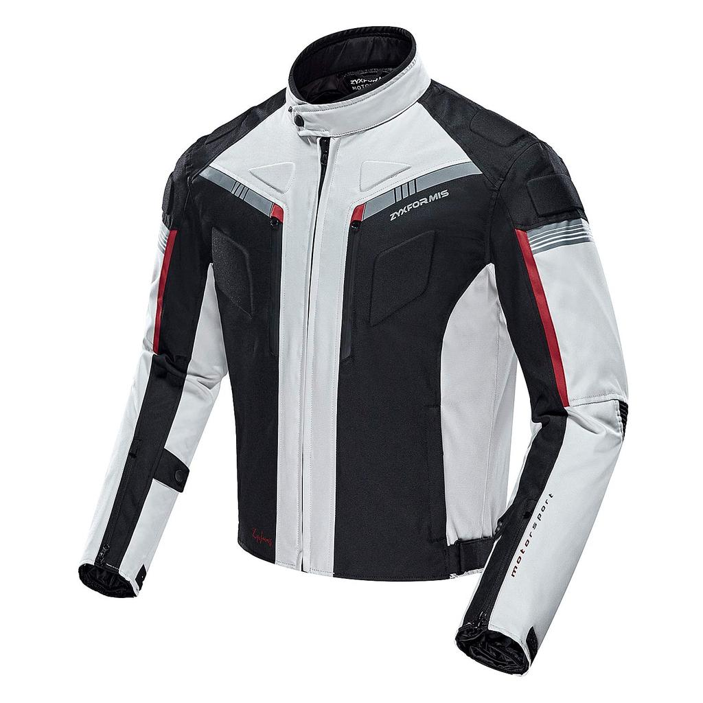 Zyxformis Мотоциклетная куртка, всесезонная, водонепроницаемая/дышащая, открытая/закрытая вентиляция, съемный протектор, съемная