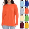 Women's Fashion Casual Long Sleeve Round Neck Pullover Top Blouse
