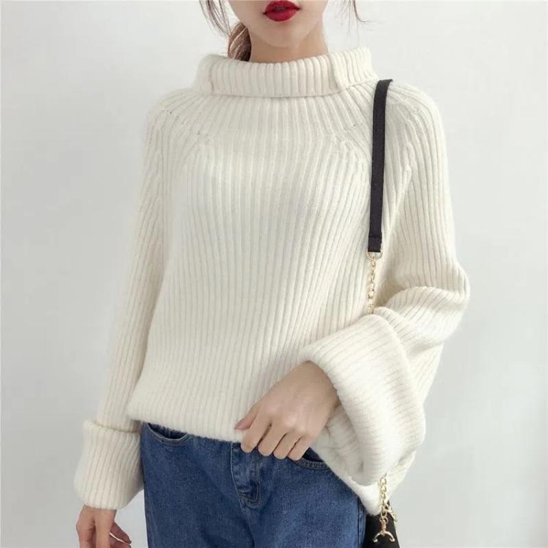Осень-зима мода водолазка с длинным рукавом однотонные свитера женская одежда повседневная универсальная простота нижняя рубашка топы