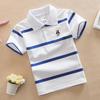 Striped Cotton Polo Shirt with Turn-Down Collar for Boys – Short Sleeve, Summer Style