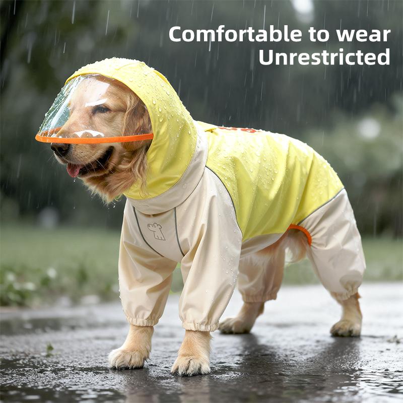 Dog raincoat large breed golden retriever clothes labrador jacket pet big dog four leg waterproof dirty proof rain poncho