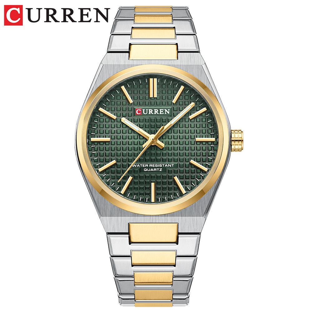 CURREN 8439 Quartz Watch Wristwatch Tough Silvery Gold Leisure Simple Business Stainless Steel Strap Wristwatch for Men Gift