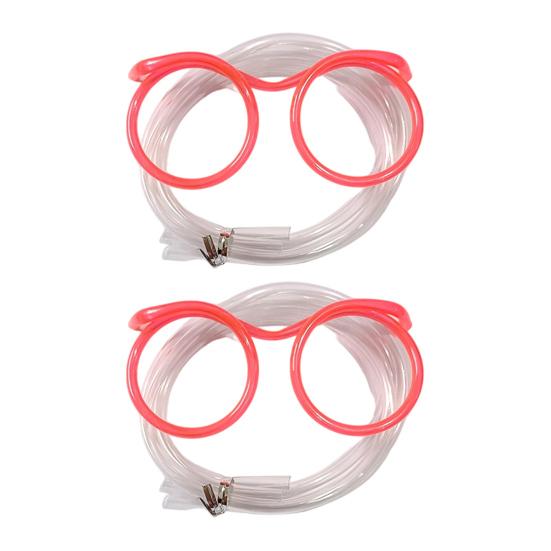 Yousheng 2 шт. Очки-соломинки, Очень длинная гнущаяся питьевая соломинка, Веселый интерактивный дизайн, Многоразовая соломинка для вечеринки на день рождения детей