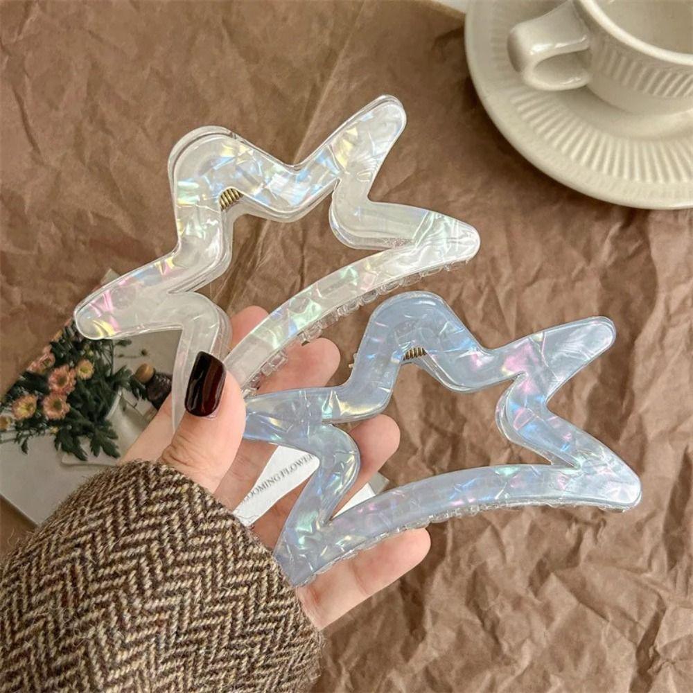 PVC Shark Clip Starry Large Size Hair Grab Fashion Hair Clip  Daily