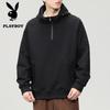 Playboy Men's American Style Half-Zip Hooded Jacket