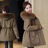 Down cotton-padded clothes for women's medium and long styles are thin in winter, and the new large-size down cotton-padded jacket pie overcomes the c