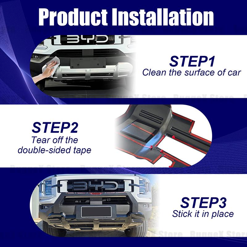 For BYD SHARK 6 Bumper Lower Guard Plate ABS Material Black Custom Design Front Bumper Protection Cover For SHARK 6 Accessories