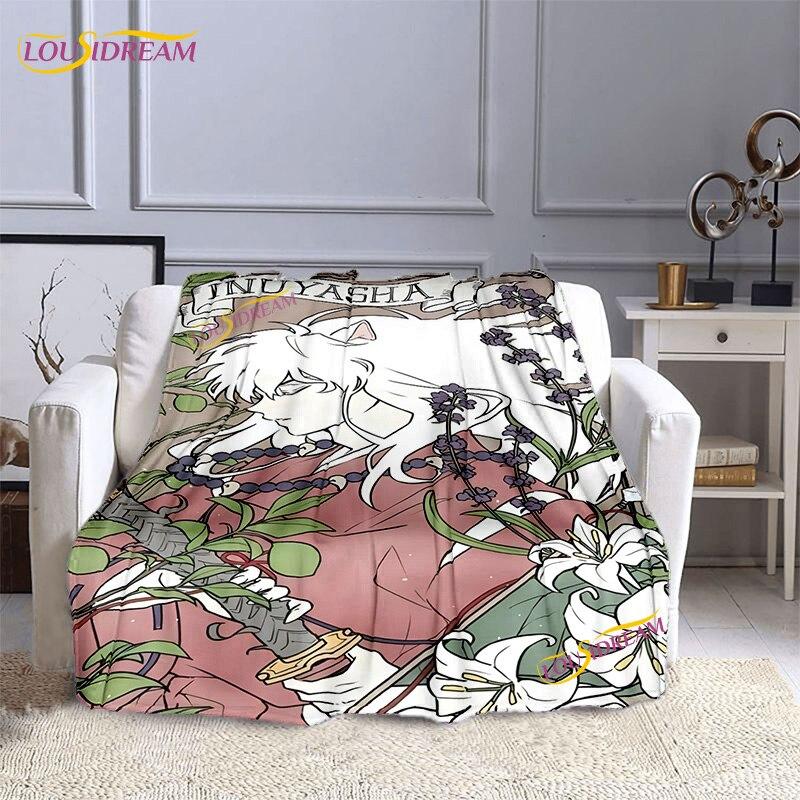 Фланелевое одеяло в стиле аниме InuYasha, одеяла с принтом Hanyou No Yashahime, 3D одеяло для детей и взрослых, домашний декор, модное вечерние одеяло, подарок