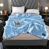 4 STYLES 1pc Silky Cooling Silk Blanket Thin Quilt Smooth Blankets Solid Comforter Bed Cover Single/Queen/King Size