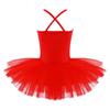 Kids Girls Ballet Dance Performance Costume Sequined Tutu Dress with Hair Tie Headwear