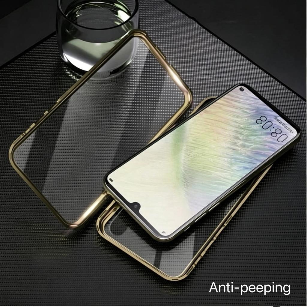 Двусторонняя магнитная чехол-кейс с защитой от подглядывания для Samsung Galaxy S26 S25 S24 S23 S21 S20 FE Note20, чехол с металлическим каркасом, полноформатный