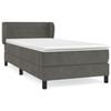3127524 vidaXL Lit à sommier tapissier et matelas Gris foncé 90x190 cm Velours