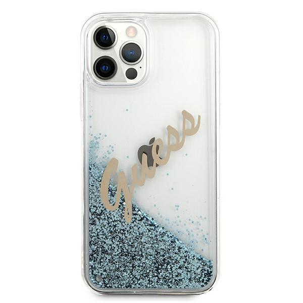 Guess Guhcp12Lglvsbl Iphone 12 Pro Max6,7 Niebieski/Blue Hardcase Glitter Vintage Script