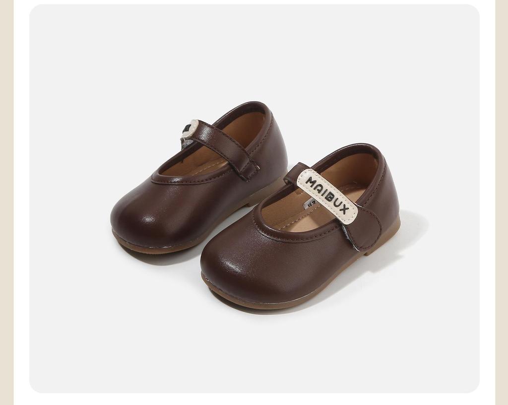 Spring 2026 Girl's First Steps Soft Sole Leather Shoes, Korean Style Fashion Princess Shoes.