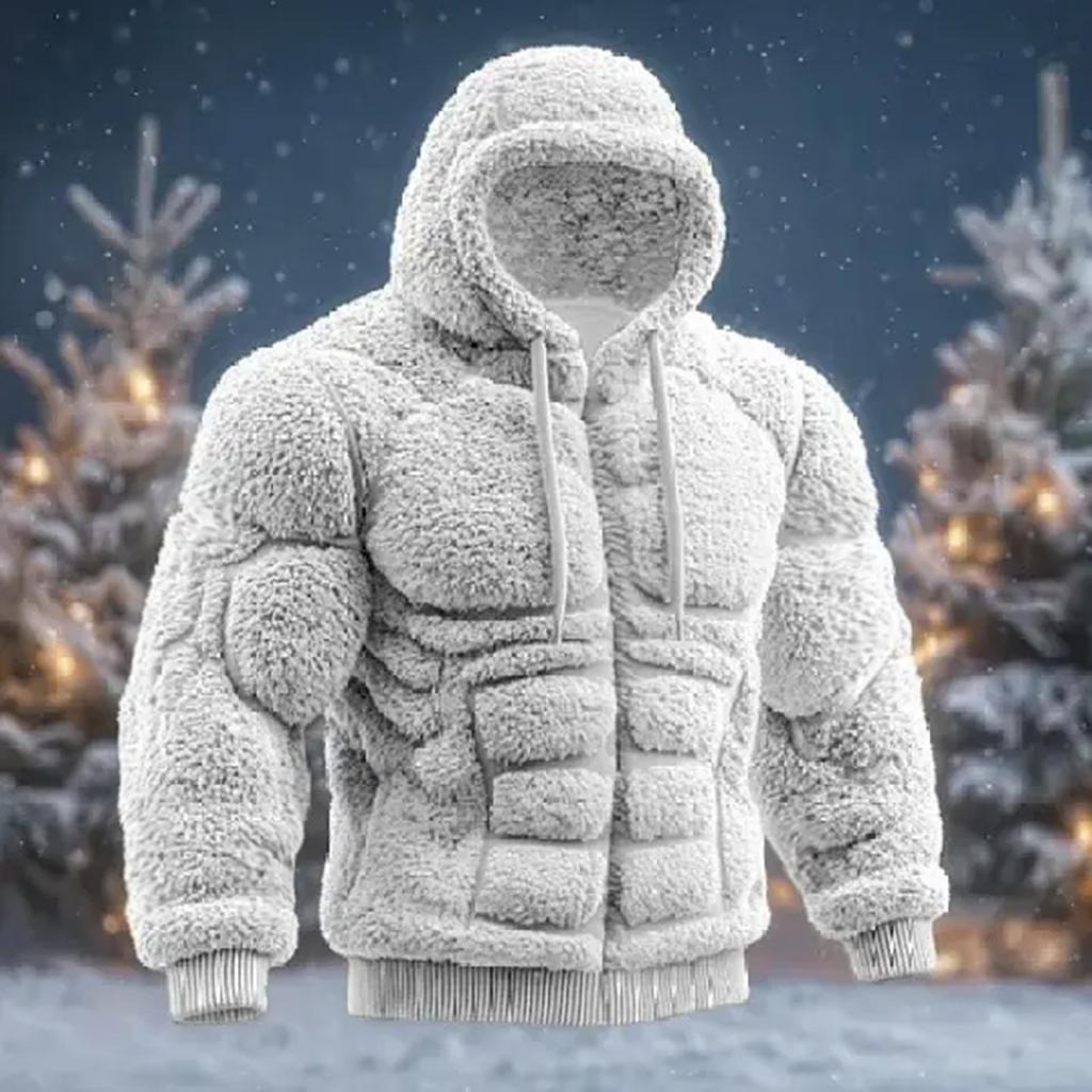 Мужской рождественский мускулистый уродливый принт, повседневный спортивный худи с длинным рукавом