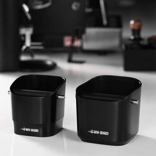 MHW-3BOMBER Knock Box, Espresso Coffee Knock Box, 1.2L Large Capacity, for Coffee Grounds, with Removable Silicone Bar for Quiet Operation, Suitable F