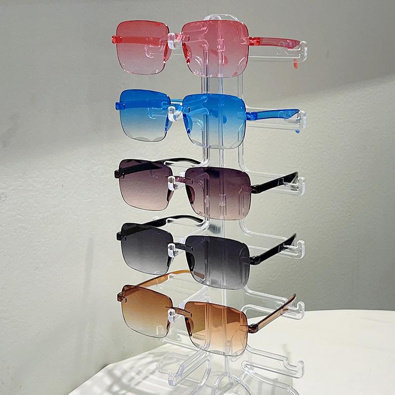 Модные винтажные квадратные безободковые солнцезащитные очки унисекс с градиентными линзами для улицы, для повседневной носки, для вечеринок и встреч