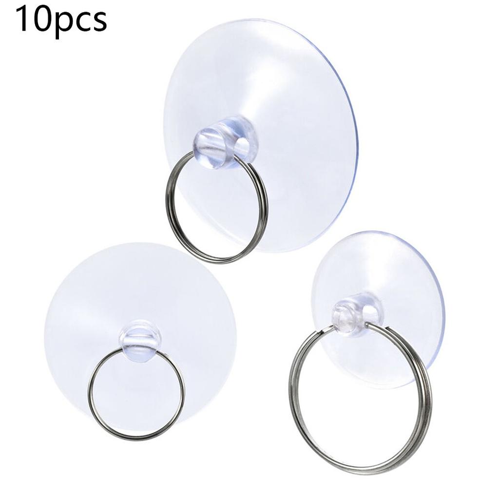 10Pcs with Iron Ring Clear Suction Cups Rubber Glass Suckers 25/35/45mm Suction