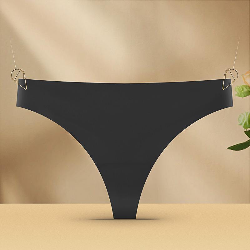 Европейские и американские женские бесшовные стринги из ледяного шелка с низкой талией