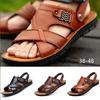 Большие размеры 48, мужские кожаные сандалии, летняя классическая мужская обувь, тапочки, мягкие сандалии, мужские римские удобные уличные прогулочные туфли