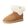 Augustus Snow Boots for Women In the Autumn and Winter of 2025, New Thick-soled One-pedal Fluffy Short Boots, Medium Tube Bread Cotton Shoes