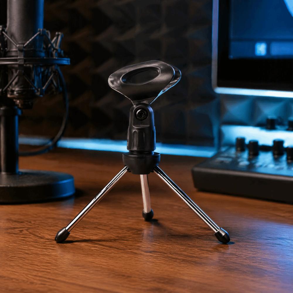 Black Mic Stand Holder Foldable Design Adjustable Tripod Stand Instrument stand  For Studio Use