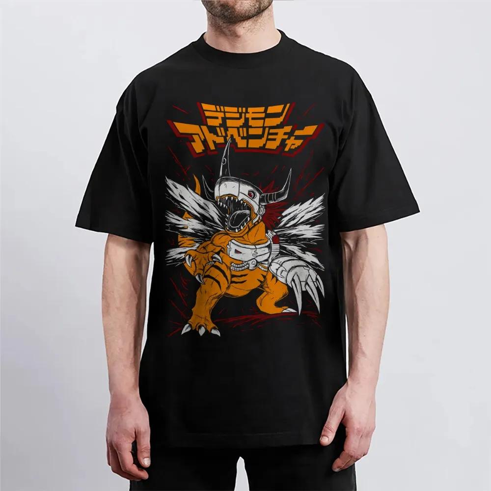 Digimon Cotton Unisex Round Neck Anime TShirt Mens and Womens Boys and Girls Summer Fashion Breathable Street TShirt
