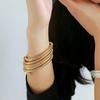 Stackable Multi Layer Arm Bracelet Stylish Metal Elastic Jewelry Stackable Bracelet Elastic Bangle for Fashionable Lover