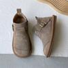 Модные повседневные ботинки из мягкой кожи в стиле ретро для колледжа с разнообразными короткими ботинками, матовые кожаные одинарные ботинки плюс бархатное тепло