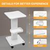 White Beauty Salon Professional Equipment Rolling Trolley Cart Desktop Mobile Storage Rack Multi Layer Storage Tool Tray 35*38*69cm