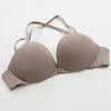 French Smooth-faced Seamless Underwear Front Buckle Halter Cross Beautiful Back Bra Small Chest Big Gathering Bra Bra