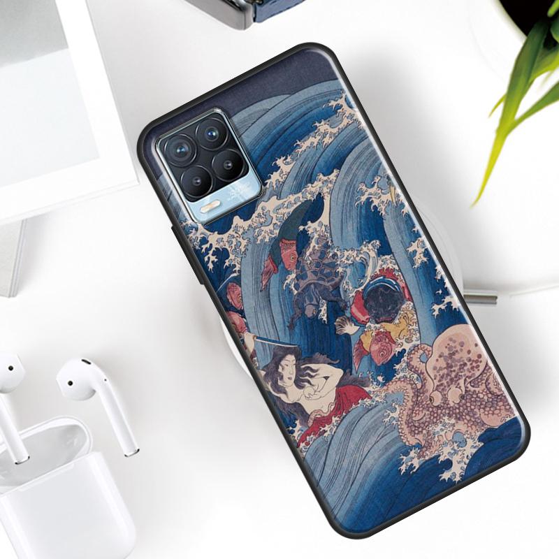 Японский паб Волна Аниме Арт Чехол Для Realme 15 14 11 12 13 Pro Plus GT7 Pro GT6 C55 C51 C53 C35 C33 C61 C65 C67 C71 C75