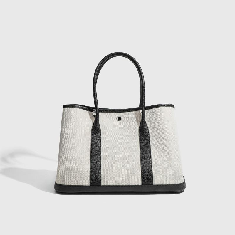 Large Capacity Canvas Tote Bag Women Design Soft Medium Size Shoulder With Zip Pocket ID Slot
