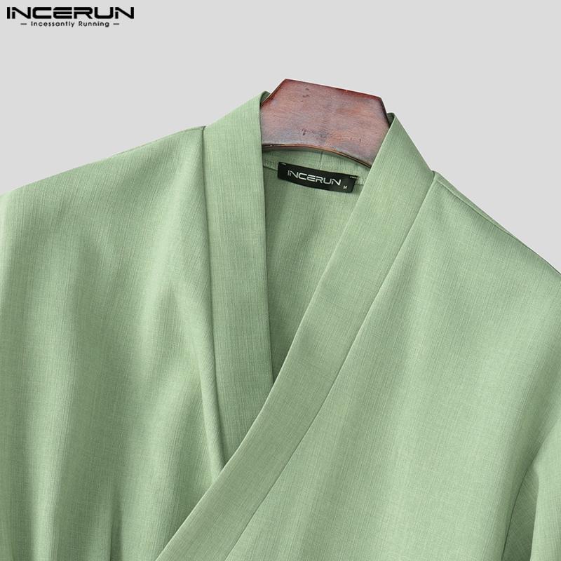 INCERUN Мужские летние футболки с коротким рукавом и крестом спереди