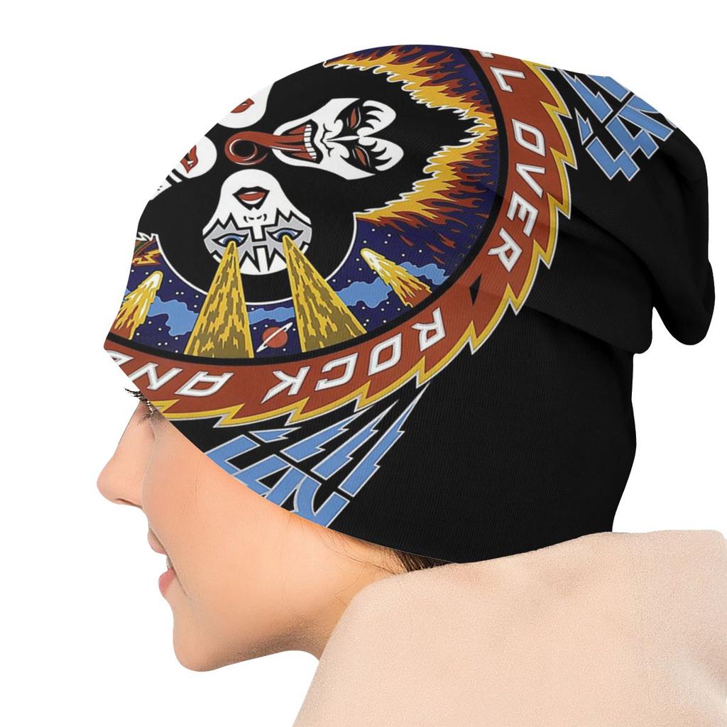 Kiss Over 40 Rock N Roll Unisex Bonnet Winter Warm Running Hats Double Layer Thin Hat Breathable Caps