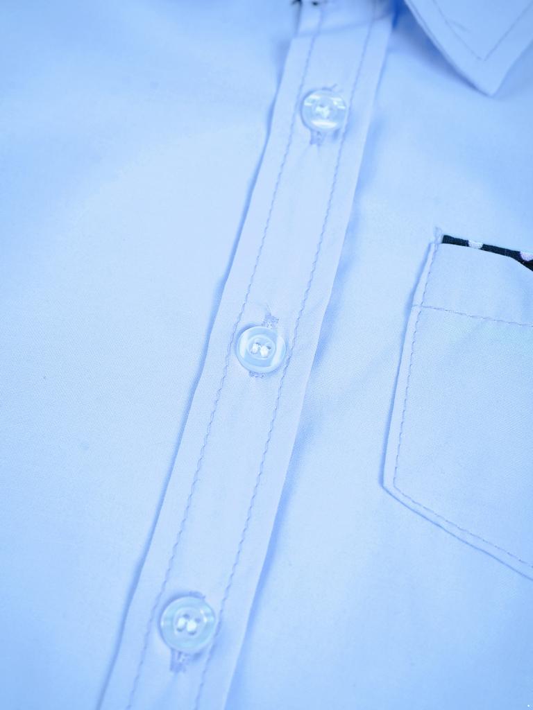 Повседневная рубашка для детей и мальчиков с отложным воротником с короткими рукавами и принтом в горошек, рубашка с отложным воротником, топ