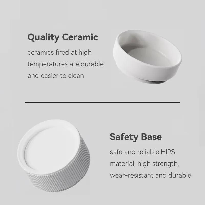 Cat Ceramic Food Water Bowl with Stand Small Dogs Elevated Drinking Eating Feeding Bowls Pet Anti-overturning Feeders