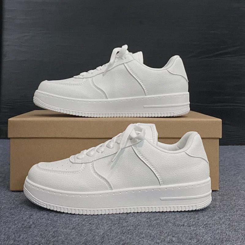 Женские белые кроссовки, увеличивающие рост 2024 года — универсальная спортивная повседневная обувь на толстой подошве на весну и осень